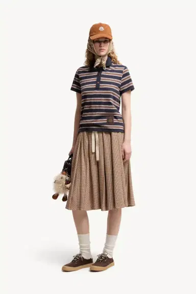 Moncler Striped Cotton Polo Shirt | Thumbnail 3 Moncler Striped Cotton Polo Shirt | Thumbnail 3