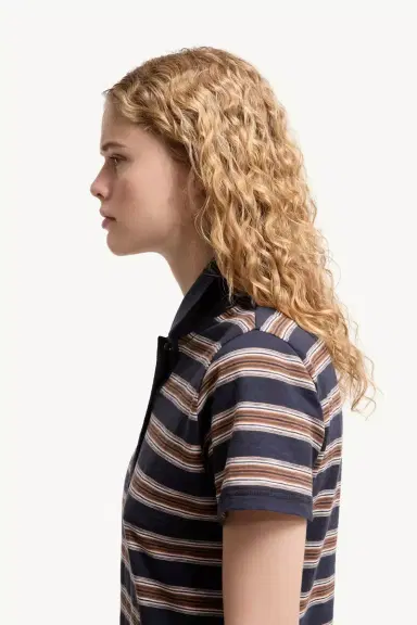 Moncler Striped Cotton Polo Shirt | Thumbnail 4 Moncler Striped Cotton Polo Shirt | Thumbnail 4