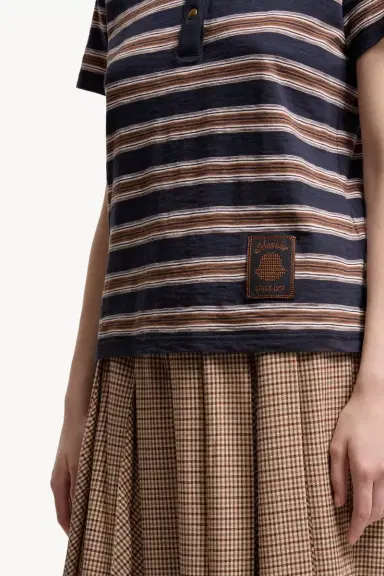 Moncler Striped Cotton Polo Shirt | Thumbnail 7 Moncler Striped Cotton Polo Shirt | Thumbnail 7
