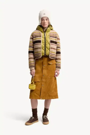 Moncler Striped Teddy Zip-up Cardigan | Thumbnail 3 Moncler Striped Teddy Zip-up Cardigan | Thumbnail 3