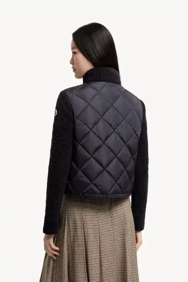 Moncler Cotton Blend Padded Zip-up Cardigan | Thumbnail 6 Moncler Cotton Blend Padded Zip-up Cardigan | Thumbnail 6