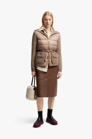 Moncler Wool & Cashmere Blend Padded Zip-up Cardigan | Thumbnail 3 Moncler Wool & Cashmere Blend Padded Zip-up Cardigan | Thumbnail 3