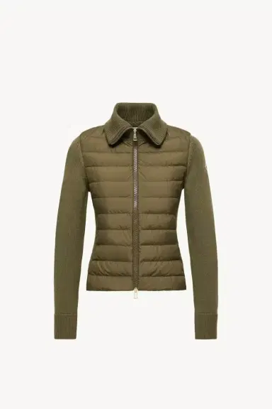 Moncler Padded Zip-up Wool Cardigan | Thumbnail 2 Moncler Padded Zip-up Wool Cardigan | Thumbnail 2