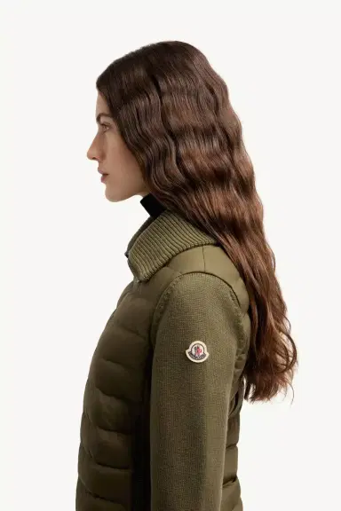Moncler Padded Zip-up Wool Cardigan | Thumbnail 4 Moncler Padded Zip-up Wool Cardigan | Thumbnail 4