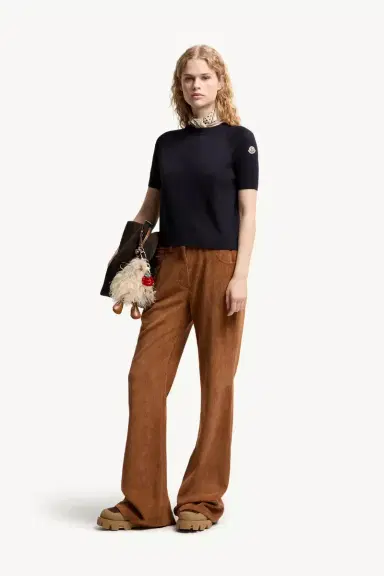 Moncler Short Sleeve Wool Sweater | Thumbnail 3 Moncler Short Sleeve Wool Sweater | Thumbnail 3