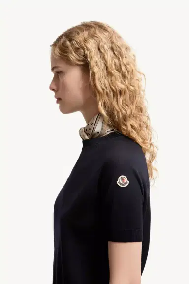 Moncler Short Sleeve Wool Sweater | Thumbnail 4 Moncler Short Sleeve Wool Sweater | Thumbnail 4