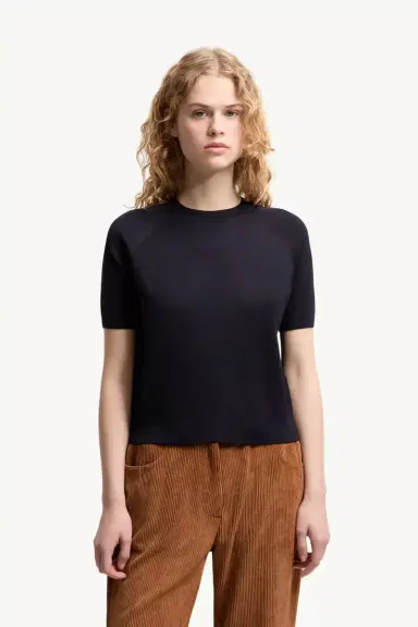 Moncler Short Sleeve Wool Sweater | Thumbnail 5 Moncler Short Sleeve Wool Sweater | Thumbnail 5