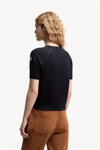 Moncler Short Sleeve Wool Sweater | Thumbnail 6 Moncler Short Sleeve Wool Sweater | Thumbnail 6