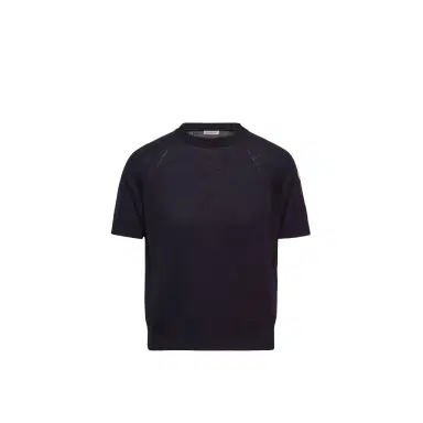 Moncler Short Sleeve Wool Sweater | Thumbnail 1 Moncler Short Sleeve Wool Sweater | Thumbnail 1