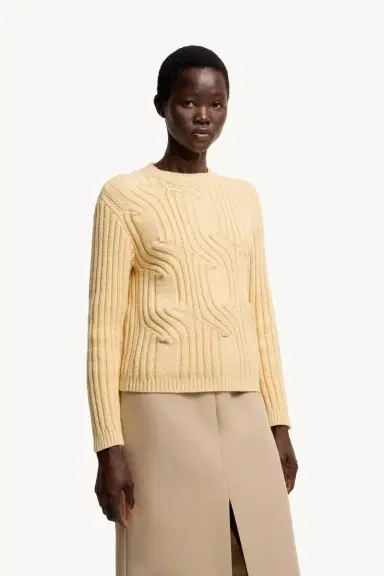 Moncler Chain Knit Cotton Blend Sweater | Thumbnail 5 Moncler Chain Knit Cotton Blend Sweater | Thumbnail 5