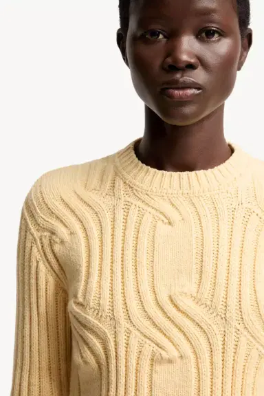 Moncler Chain Knit Cotton Blend Sweater | Thumbnail 7 Moncler Chain Knit Cotton Blend Sweater | Thumbnail 7