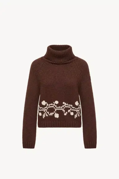 Moncler Alpaca Blend Embroidered Turtleneck | Thumbnail 2 Moncler Alpaca Blend Embroidered Turtleneck | Thumbnail 2