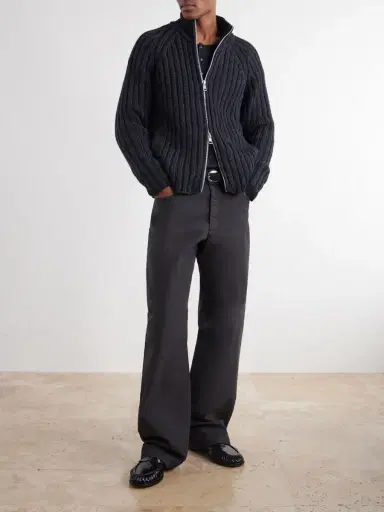 Our Legacy Ultra Ribbed Merino Wool Zip-Up Sweater - Men | Thumbnail 2 Our Legacy Ultra Ribbed Merino Wool Zip-Up Sweater - Men | Thumbnail 2