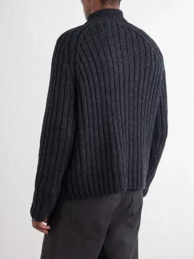 Our Legacy Ultra Ribbed Merino Wool Zip-Up Sweater - Men | Thumbnail 4 Our Legacy Ultra Ribbed Merino Wool Zip-Up Sweater - Men | Thumbnail 4