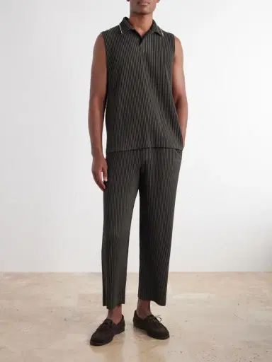 Homme Plissé Issey Miyake Embroidered Pleated Polo Shirt - Men | Thumbnail 2 Homme Plissé Issey Miyake Embroidered Pleated Polo Shirt - Men | Thumbnail 2
