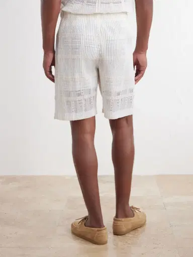 Homme Plissé Issey Miyake Straight-Leg Pleated Lace Grid Mesh Shorts - Men | Thumbnail 4 Homme Plissé Issey Miyake Straight-Leg Pleated Lace Grid Mesh Shorts - Men | Thumbnail 4
