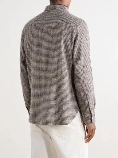 OFFICINE GÉNÉRALE Giacomo Houndstooth Cotton-Flannel Shirt - Men | Thumbnail 4 OFFICINE GÉNÉRALE Giacomo Houndstooth Cotton-Flannel Shirt - Men | Thumbnail 4