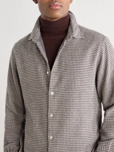 OFFICINE GÉNÉRALE Giacomo Houndstooth Cotton-Flannel Shirt - Men | Thumbnail 5 OFFICINE GÉNÉRALE Giacomo Houndstooth Cotton-Flannel Shirt - Men | Thumbnail 5