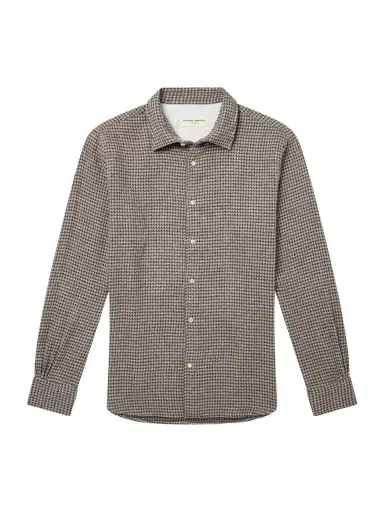 OFFICINE GÉNÉRALE Giacomo Houndstooth Cotton-Flannel Shirt - Men | Thumbnail 1 OFFICINE GÉNÉRALE Giacomo Houndstooth Cotton-Flannel Shirt - Men | Thumbnail 1