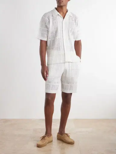 Homme Plissé Issey Miyake Pleated Lace Grid Mesh Shirt - Men | Thumbnail 2 Homme Plissé Issey Miyake Pleated Lace Grid Mesh Shirt - Men | Thumbnail 2