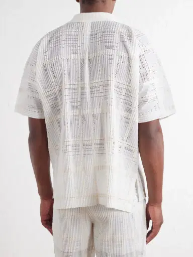 Homme Plissé Issey Miyake Pleated Lace Grid Mesh Shirt - Men | Thumbnail 4 Homme Plissé Issey Miyake Pleated Lace Grid Mesh Shirt - Men | Thumbnail 4