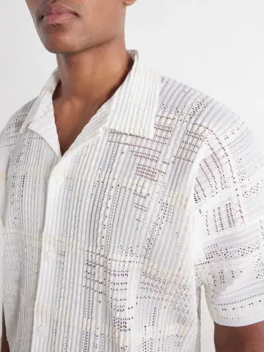 Homme Plissé Issey Miyake Pleated Lace Grid Mesh Shirt - Men | Thumbnail 5 Homme Plissé Issey Miyake Pleated Lace Grid Mesh Shirt - Men | Thumbnail 5