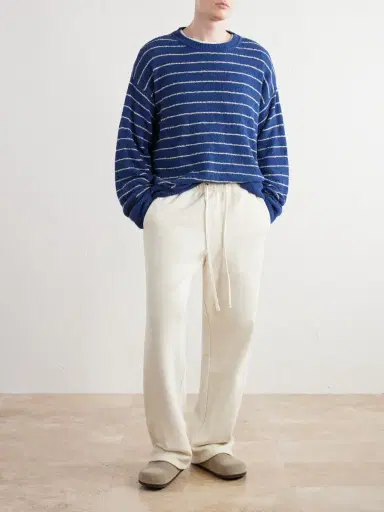 The Elder Statesman Eyelash Striped Cotton-Blend Sweatshirt - Men | Thumbnail 2 The Elder Statesman Eyelash Striped Cotton-Blend Sweatshirt - Men | Thumbnail 2