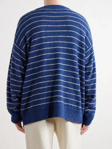 The Elder Statesman Eyelash Striped Cotton-Blend Sweatshirt - Men | Thumbnail 4 The Elder Statesman Eyelash Striped Cotton-Blend Sweatshirt - Men | Thumbnail 4