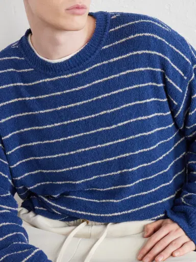The Elder Statesman Eyelash Striped Cotton-Blend Sweatshirt - Men | Thumbnail 5 The Elder Statesman Eyelash Striped Cotton-Blend Sweatshirt - Men | Thumbnail 5