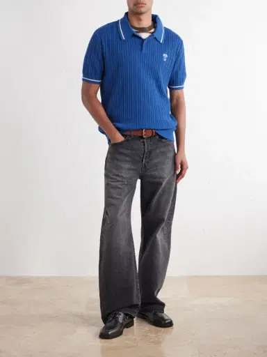 MANAAKI Kaea Embroidered Cotton, Hemp and Silk-Blend Knitted Polo Shirt - Men | Thumbnail 2 MANAAKI Kaea Embroidered Cotton, Hemp and Silk-Blend Knitted Polo Shirt - Men | Thumbnail 2