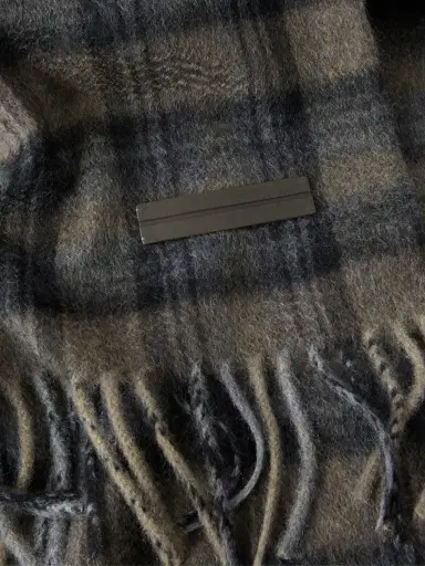 Zegna Checked Brushed Cashmere Scarf - Men | Thumbnail 4 Zegna Checked Brushed Cashmere Scarf - Men | Thumbnail 4
