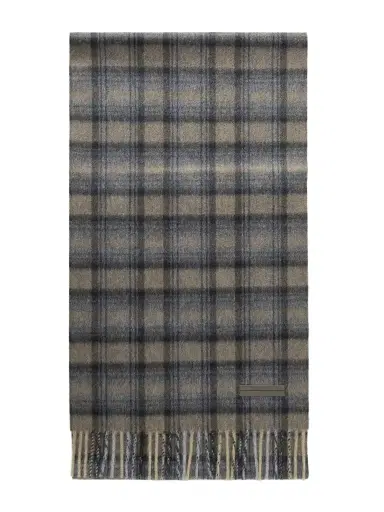 Zegna Checked Brushed Cashmere Scarf - Men | Thumbnail 1 Zegna Checked Brushed Cashmere Scarf - Men | Thumbnail 1