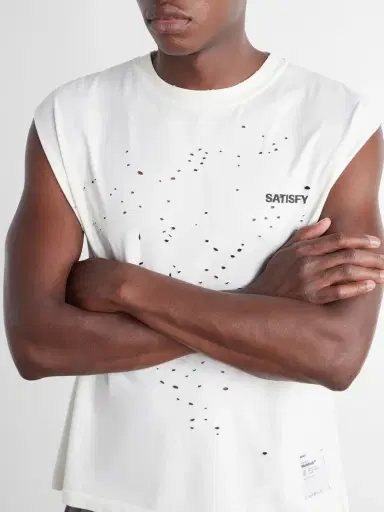 Satisfy Distressed Logo-Print MothTech™ Organic Cotton-Jersey Tank Top - Men | Thumbnail 5 Satisfy Distressed Logo-Print MothTech™ Organic Cotton-Jersey Tank Top - Men | Thumbnail 5
