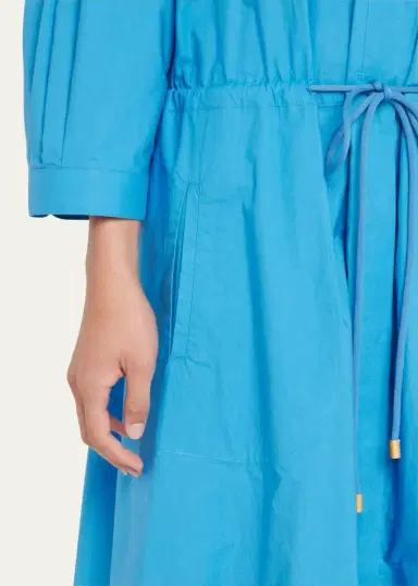 Giorgio Armani Poplin Dress w/ Drawcord Waist | Thumbnail 5 Giorgio Armani Poplin Dress w/ Drawcord Waist | Thumbnail 5