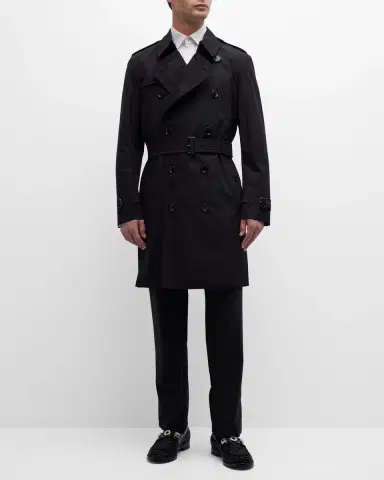 Burberry Men's Kensington Gabardine Trench Coat | Thumbnail 2 Burberry Men's Kensington Gabardine Trench Coat | Thumbnail 2