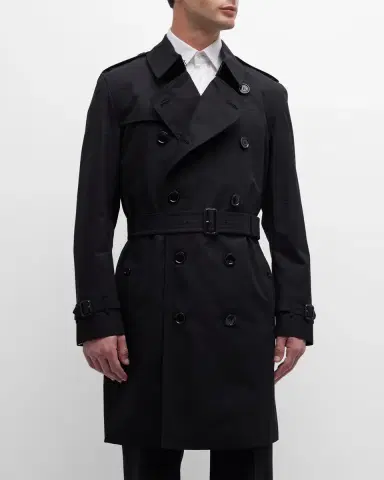 Burberry Men's Kensington Gabardine Trench Coat | Thumbnail 4 Burberry Men's Kensington Gabardine Trench Coat | Thumbnail 4