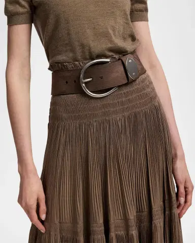 Ralph Lauren Collection Prong Leather Wide Belt, 57mm | Thumbnail 2 Ralph Lauren Collection Prong Leather Wide Belt, 57mm | Thumbnail 2