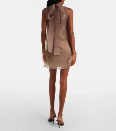Staud Albee feather-trimmed minidress | Thumbnail 5 Staud Albee feather-trimmed minidress | Thumbnail 5