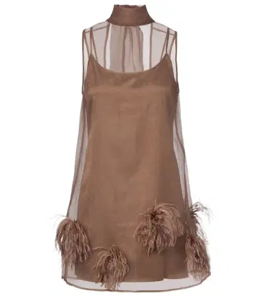 Staud Albee feather-trimmed minidress | Thumbnail 1 Staud Albee feather-trimmed minidress | Thumbnail 1