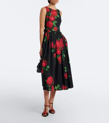 Dolce & Gabbana Floral cotton midi dress | Thumbnail 4 Dolce & Gabbana Floral cotton midi dress | Thumbnail 4