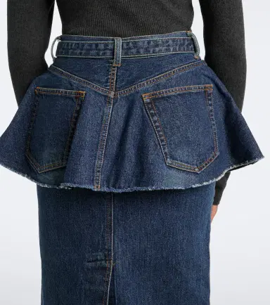 Sacai Belted peplum denim midi skirt | Thumbnail 2 Sacai Belted peplum denim midi skirt | Thumbnail 2