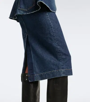 Sacai Belted peplum denim midi skirt | Thumbnail 3 Sacai Belted peplum denim midi skirt | Thumbnail 3