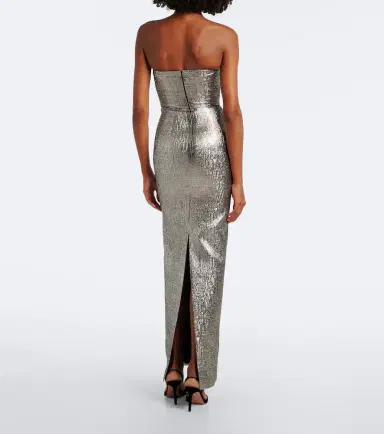 Roland Mouret Pleated lamé jacquard bustier gown | Thumbnail 5 Roland Mouret Pleated lamé jacquard bustier gown | Thumbnail 5