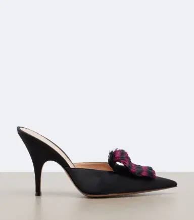 Gianvito Rossi Feather-trimmed satin mules | Thumbnail 2 Gianvito Rossi Feather-trimmed satin mules | Thumbnail 2