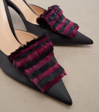Gianvito Rossi Feather-trimmed satin mules | Thumbnail 3 Gianvito Rossi Feather-trimmed satin mules | Thumbnail 3