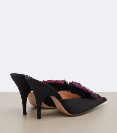 Gianvito Rossi Feather-trimmed satin mules | Thumbnail 4 Gianvito Rossi Feather-trimmed satin mules | Thumbnail 4