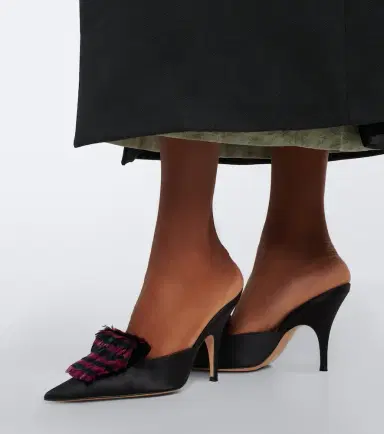 Gianvito Rossi Feather-trimmed satin mules | Thumbnail 5 Gianvito Rossi Feather-trimmed satin mules | Thumbnail 5