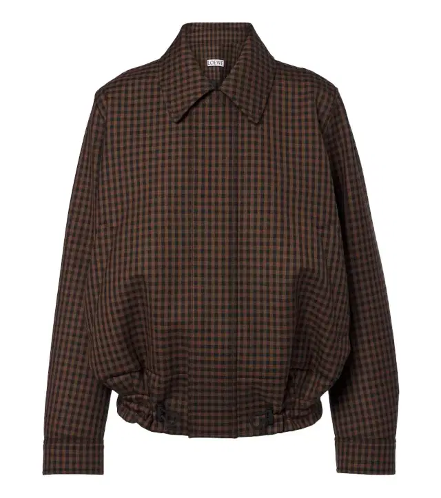 Checked wool blouson jacket Checked wool blouson jacket