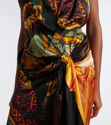 Dries Van Noten Printed draped silk satin gown | Thumbnail 5 Dries Van Noten Printed draped silk satin gown | Thumbnail 5