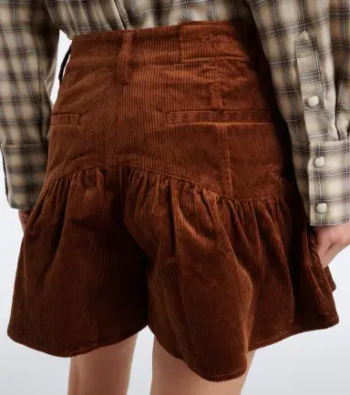 Ganni Ruffled cotton-blend corduroy shorts | Thumbnail 4 Ganni Ruffled cotton-blend corduroy shorts | Thumbnail 4